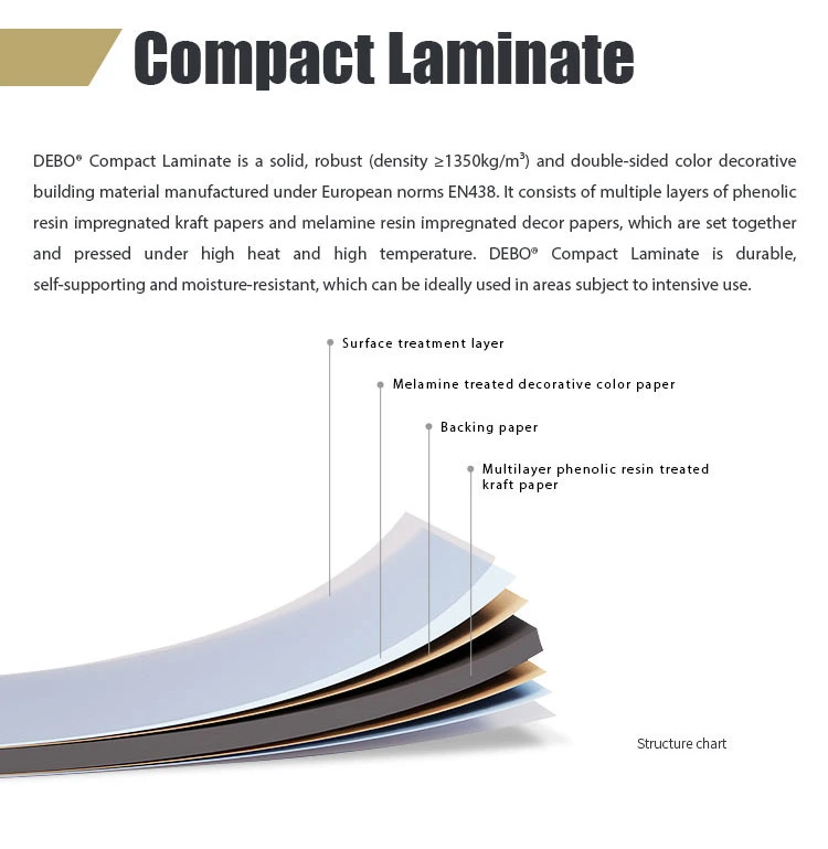 100% Phenolic Resin Laminate / Brown Core Compact Laminate / HPL Board / Phenolic Board