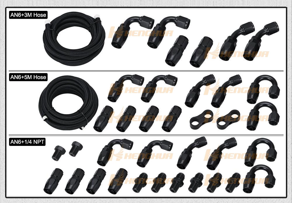 SAE J1532 10an An10 Stainless Steel Braided PTFE Fuel Line Oil Cooler Hose