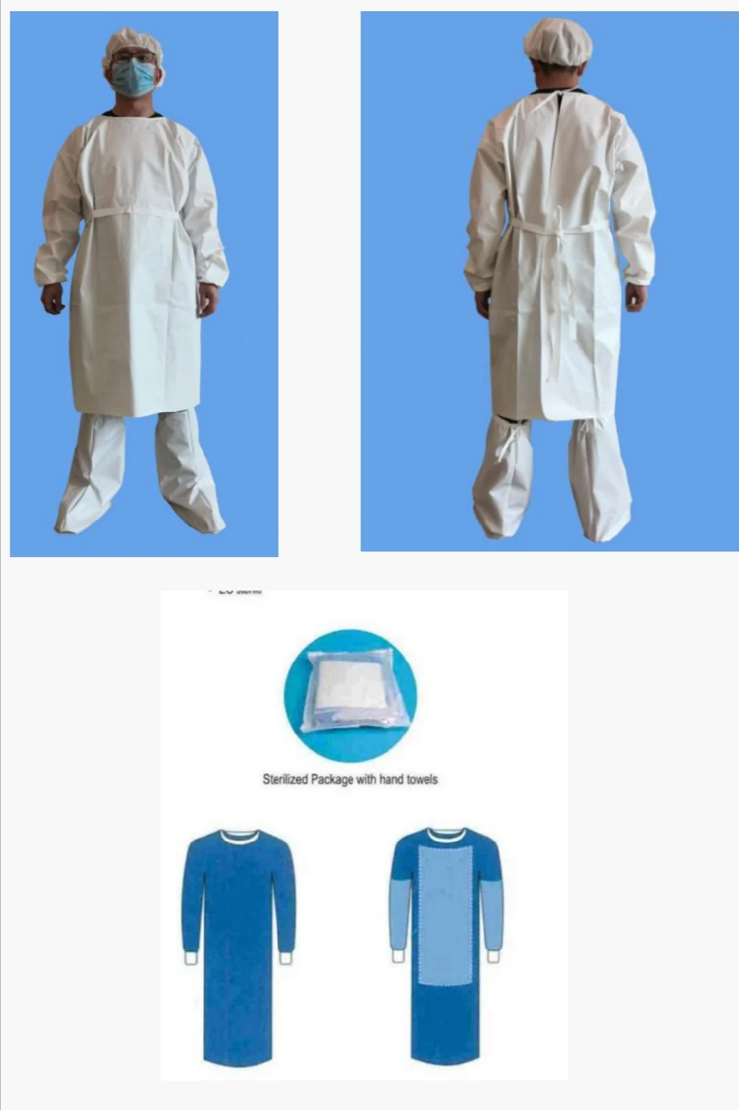 Non Woven/SMS/CPE Scrub Gown/Surigical Gown/Surgeon Gown/PP Sterile Dental Gown/ Disposable Surgical Gown, Isolation Gown, Disposable Patient Gown