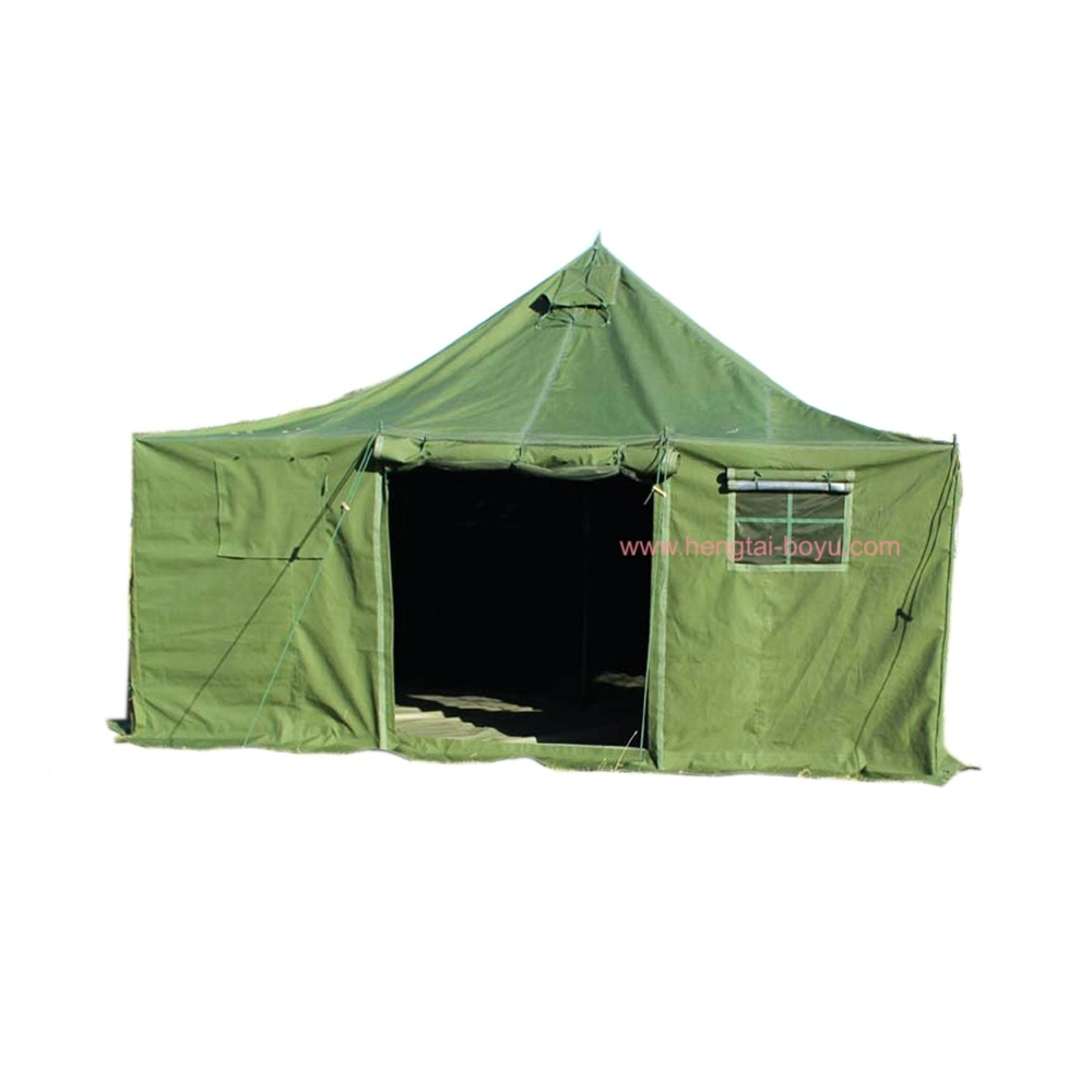 China Supplier Custom Outdoor 10 Persons Quality Canvas Tent Hotel Glamping Tent Safari Military Tent