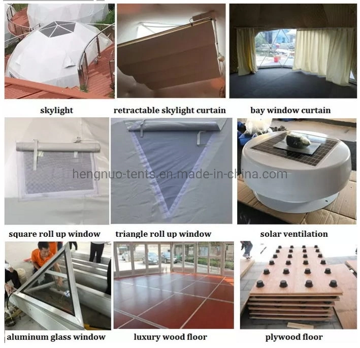 Prefab High Quality Luxury Glamping Safari Dome Tent with Wooden Floor