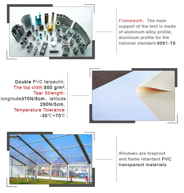 Large Span Transparent Outdoor Waterproof Exhibition Party Event Clear Tent