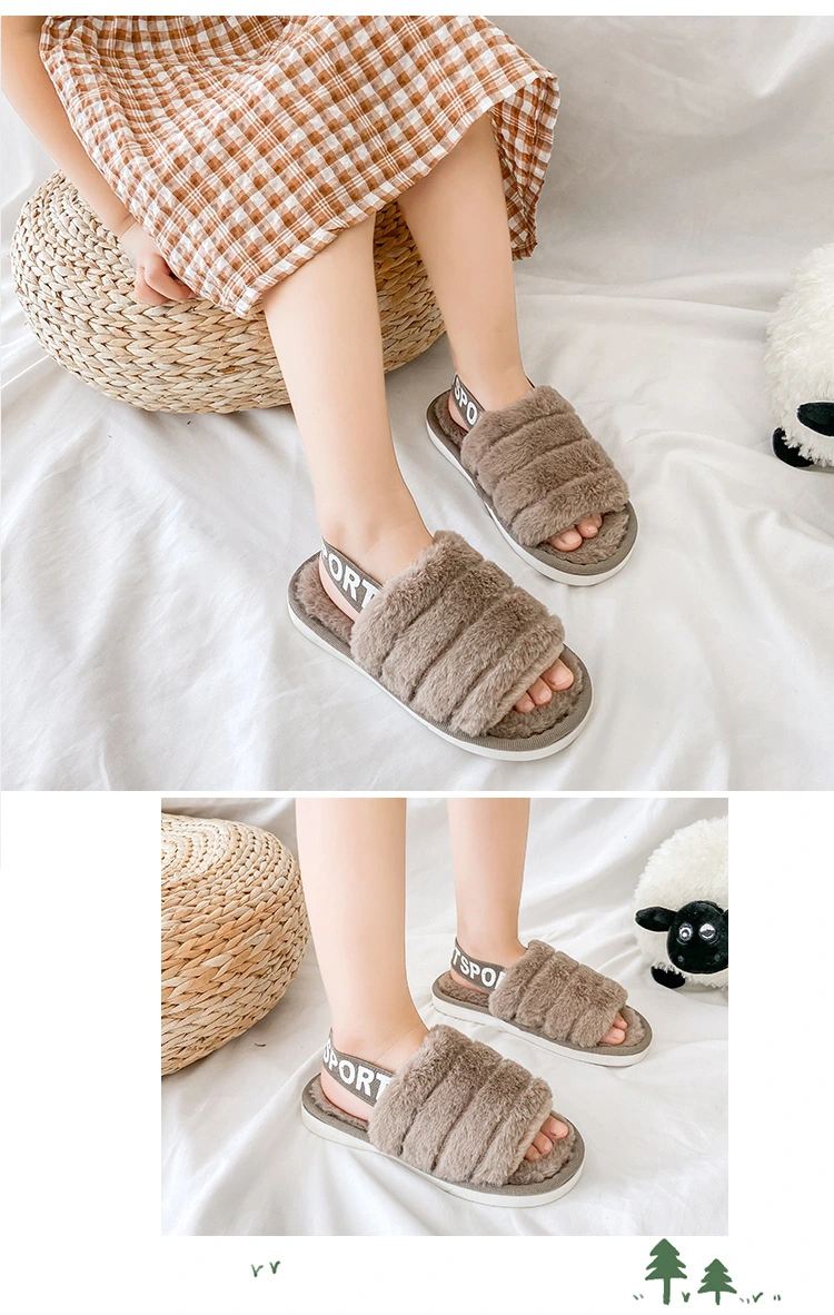 Open Toe Indoor Outdoor Slides for Kids, Comfortable Soft Outsole Child Shoes, Cozy Slides Kids