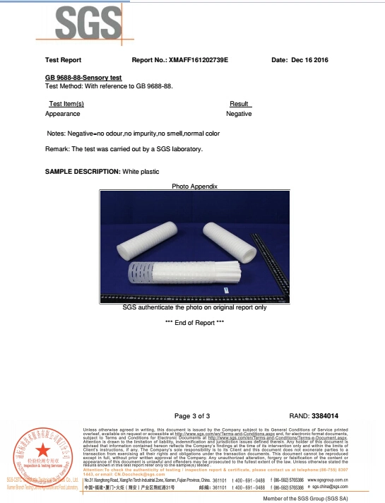 5 10 Inch PP/Pes/PTFE Membrane Pleated Cartridge Filter with PTFE Orings