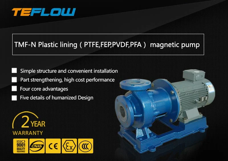 PTFE Plastic Lined Acetic Acid Transfer Magnetic Drive Pump