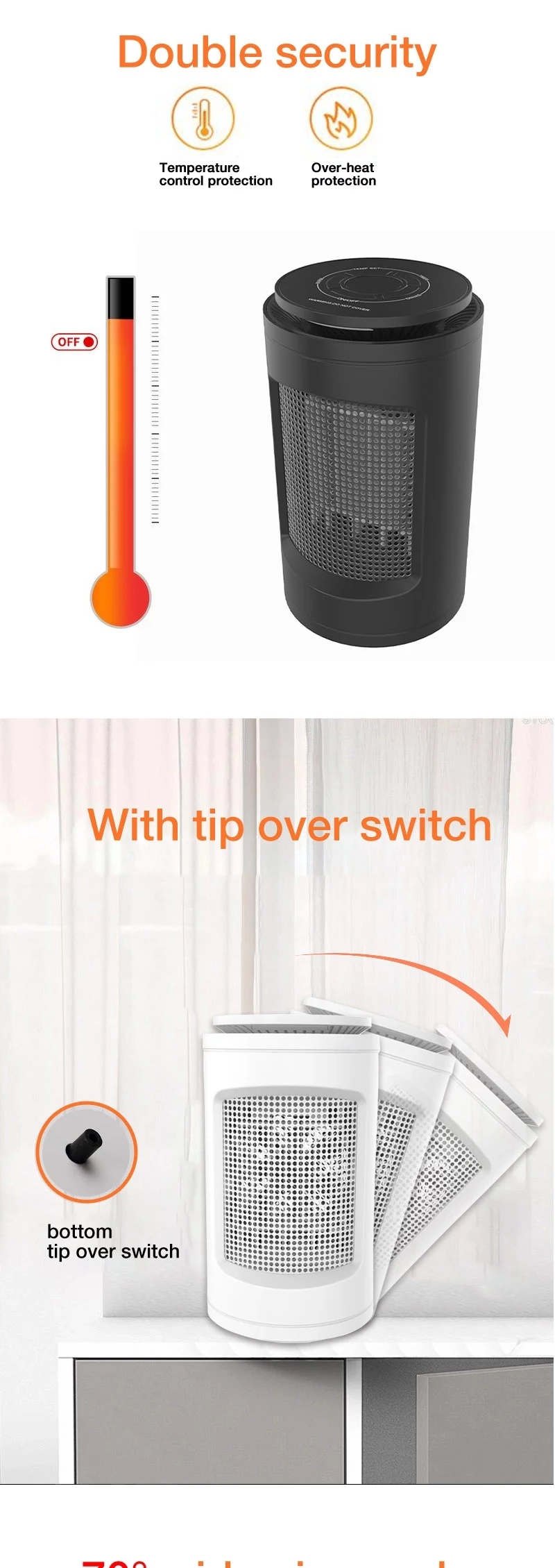 Mini Air Heater, Air Fan Heater PTC Air Fan Heater for Room