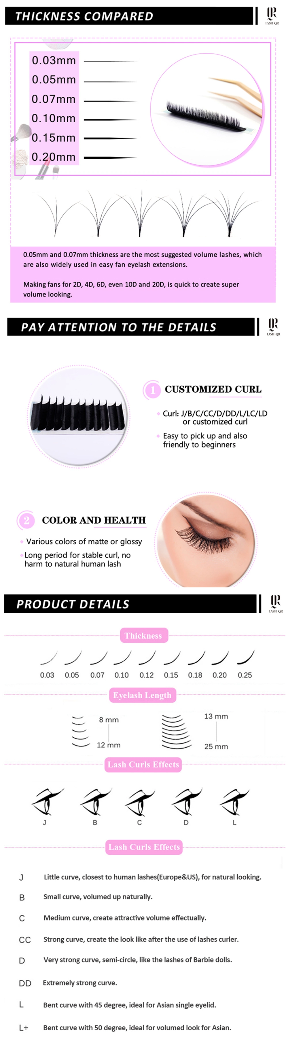 Wholesale Own Brands Private Label One Second Premade Volume Luxury Lashes Eyelash Extensions