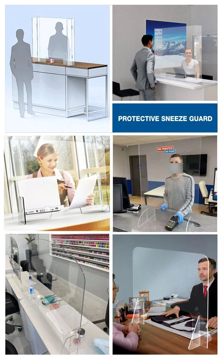 Universal Acrylic Protection Screen Acrylic Shields Sneeze Barrier for School Desk Restaurant Counter