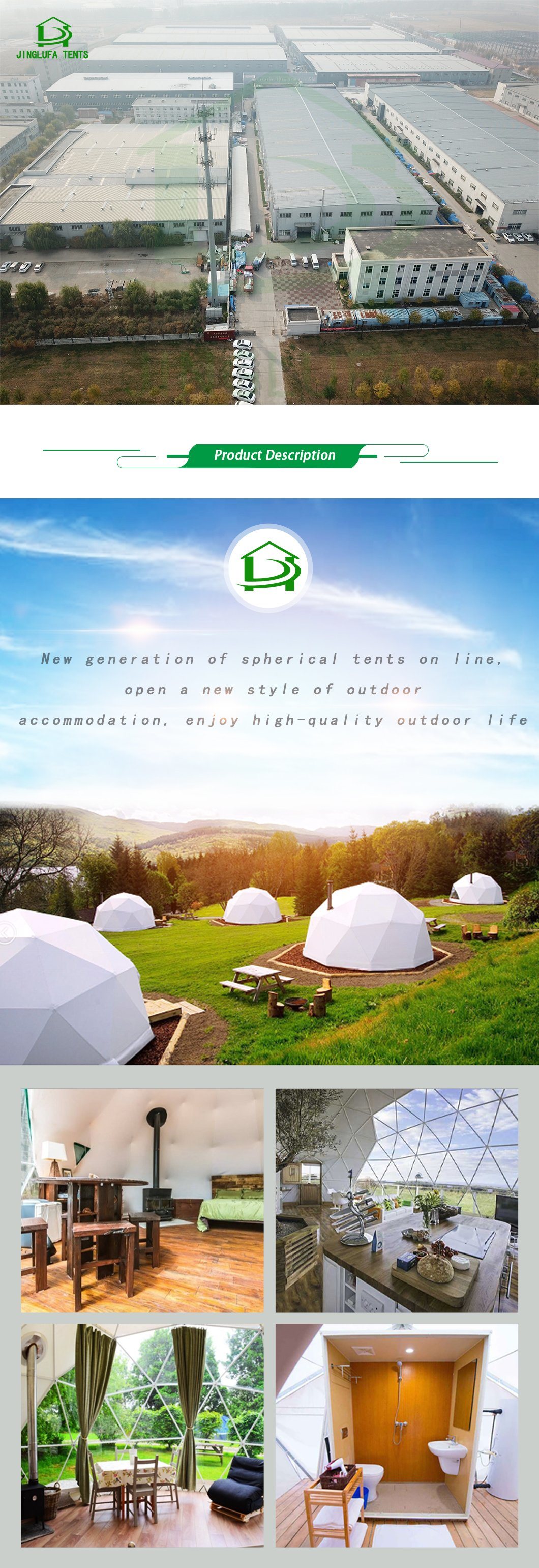 6m Geodesic Dome Waterproof Glamping Tent