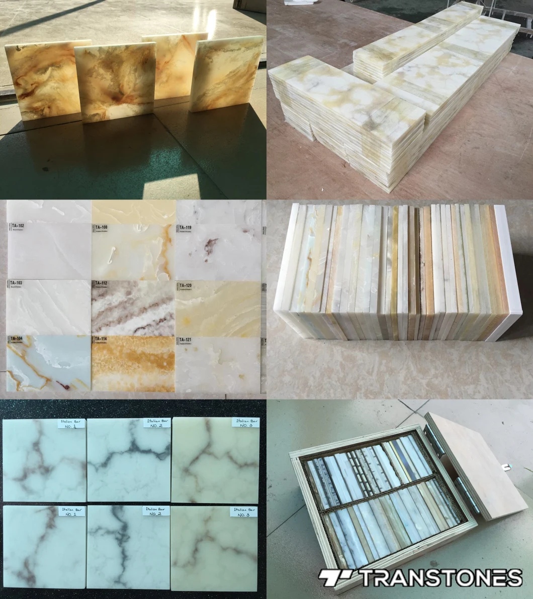 White Alabaster Acrylic Sheet Backlit Wall Panel Continuous Veins Slabs for Wall & Home Decoration
