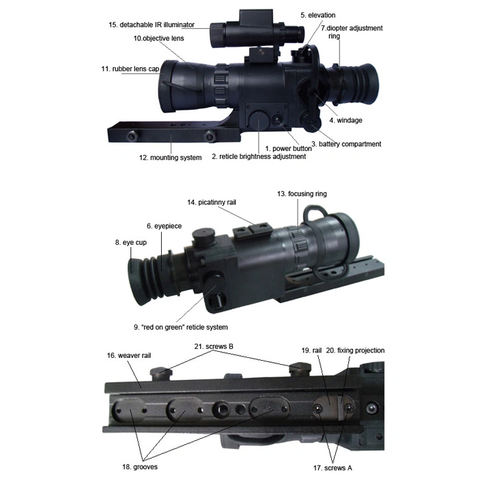 Gen1+ Cheap Hunting Night Vision Riflescope, Super Gen1 Night Vision Rifle Scope
