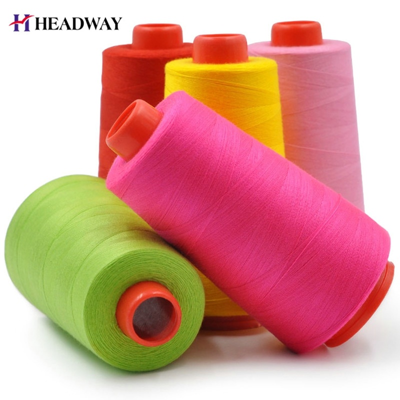 Dyed Color 100% Polyester Virgin Staple Fibre Material Sewing Thread 40/2 5000m