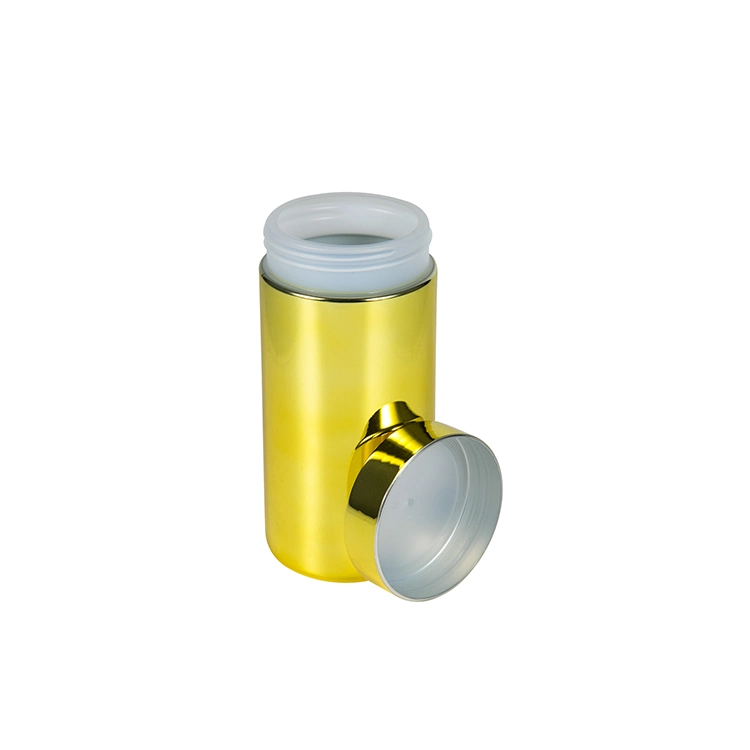 Protein Powder Storage Supplement Container Dietary Supplement HDPE Bottle Plastic Golden Chromed Jar
