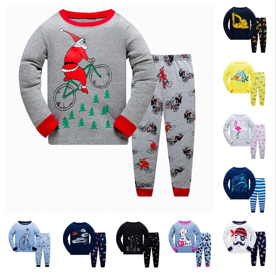 Hot Selling 100% Cotton OEM Service Pyjamas Kids Pajamas 2 PCS Girl Boys Kids Pajamas Sets