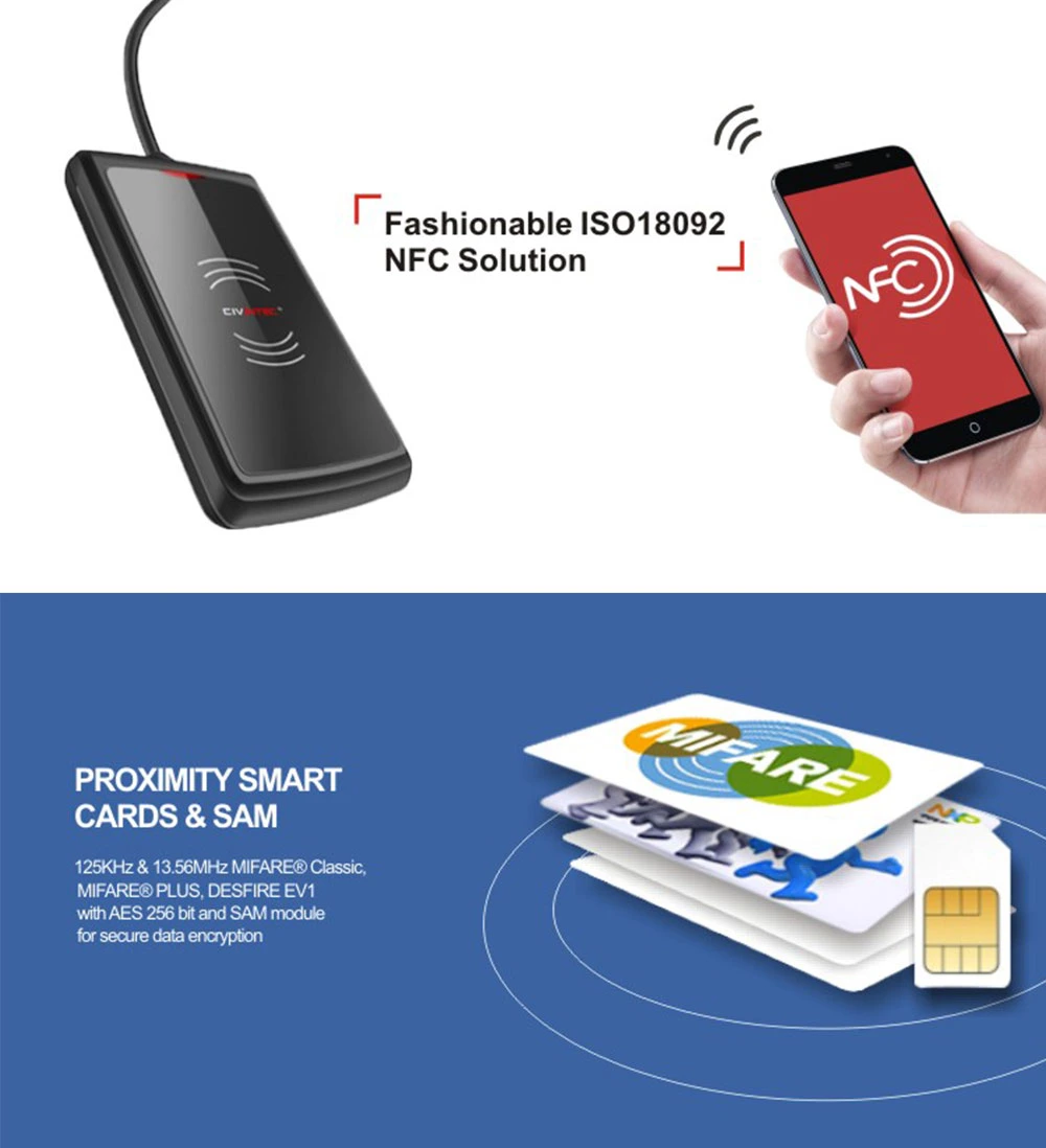 USB NFC Reader Writer RFID Contactless Smart Card Reader
