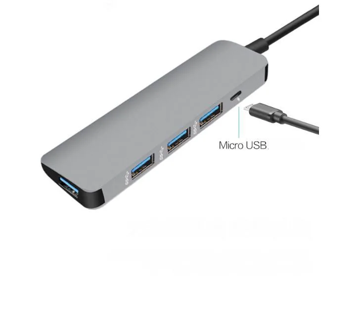 7 in 2 USB C Hub 3.0 Adapter USB Type C Hub with 2 Ports 3.0 Hub and SD TF Card Reader for MacBook