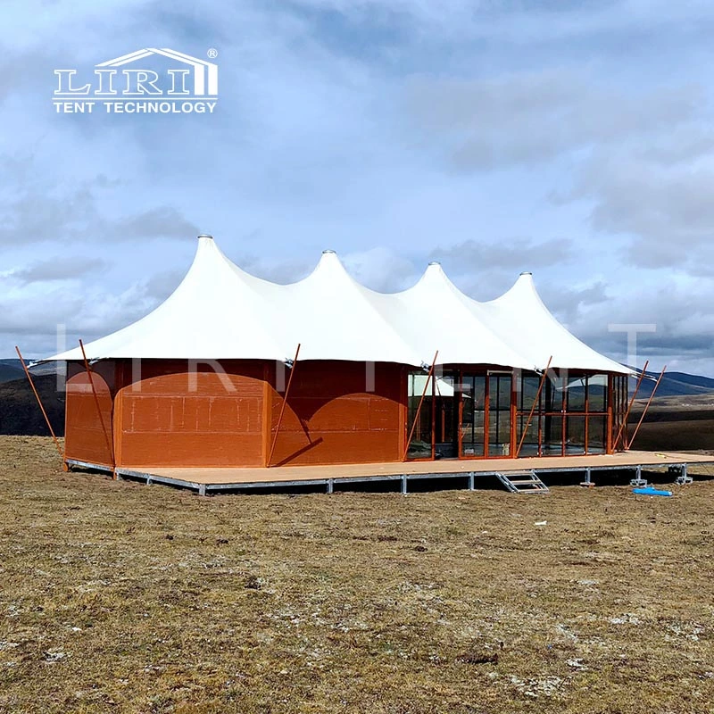 Bespoke Hexagonal Glamping Hotel Safari Tent with Luxury Decoration