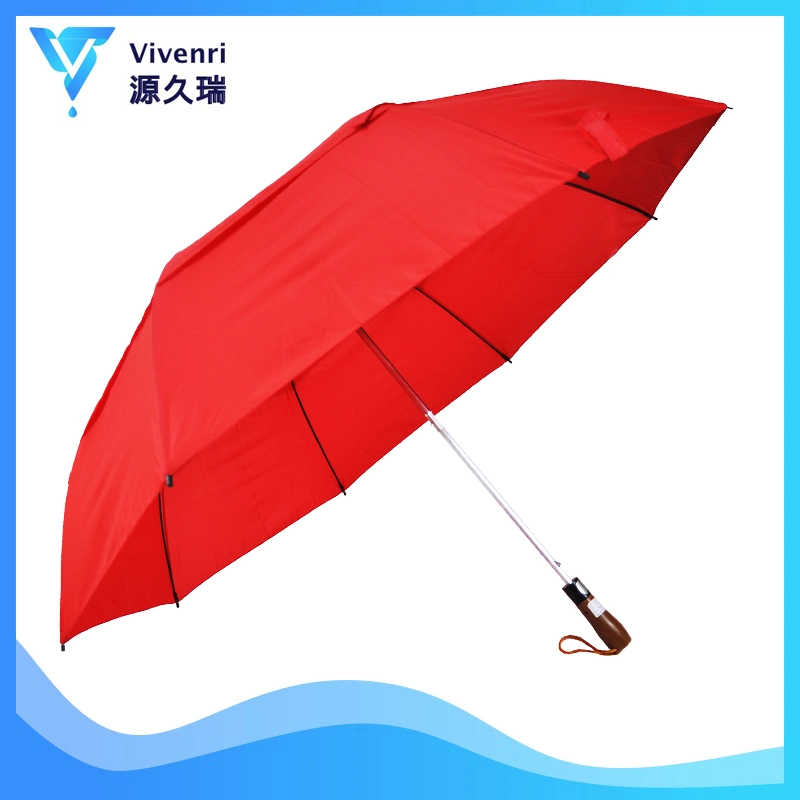 3 Folding Umbrella Red Large Windproof Folding Umbrella 60 Golf Umbrella Sun Rain Outdoor Umbrella