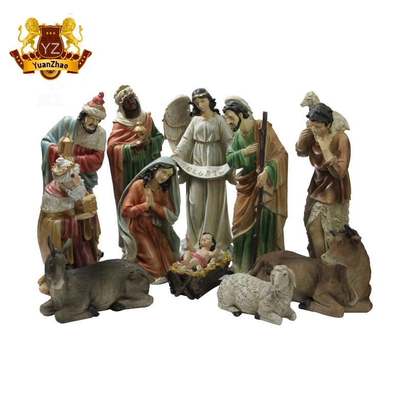 Religious Family Resin Nativity Set Life Size Christmas Nativity Set Statue for Decoration