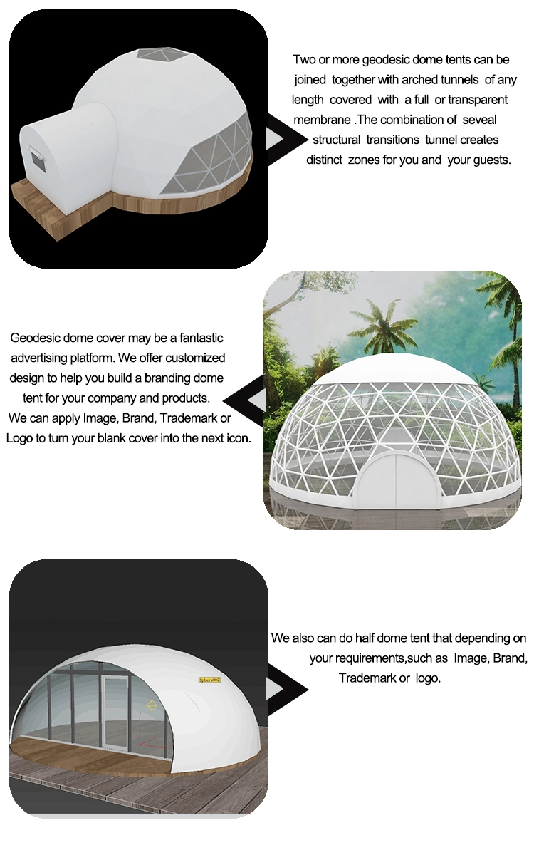 6m Luxury Glamping Hotel Tents Geodesic Dome Tents