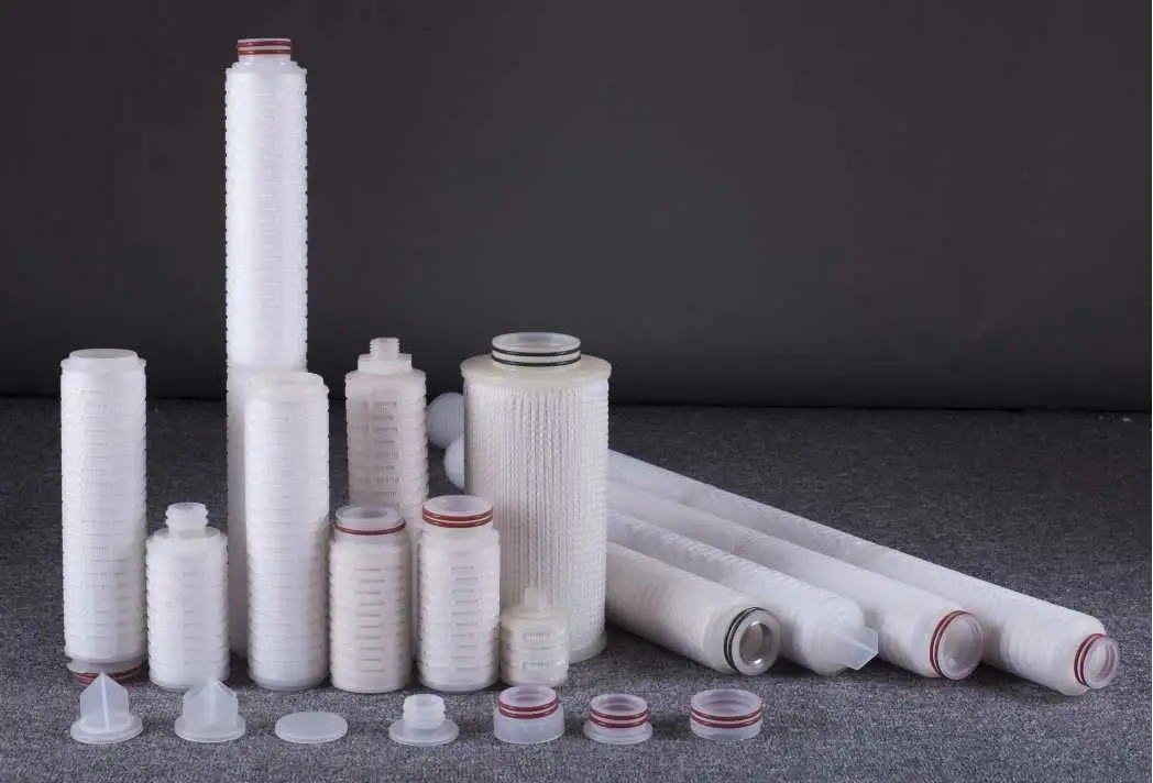 0.2 1 5 10 20 Microns Polypropylene / Glass Fibre Membrane Pleated Filter Cartridge with Rubber Ring