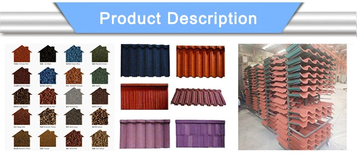 New Bond Factory Al-Zn Materials Colorful Stone Coated Roof Tile