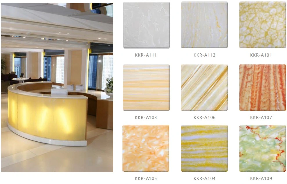 Decoration Material 8mm 10mm Corian Acrylic Translucent Solid Surface Sheet