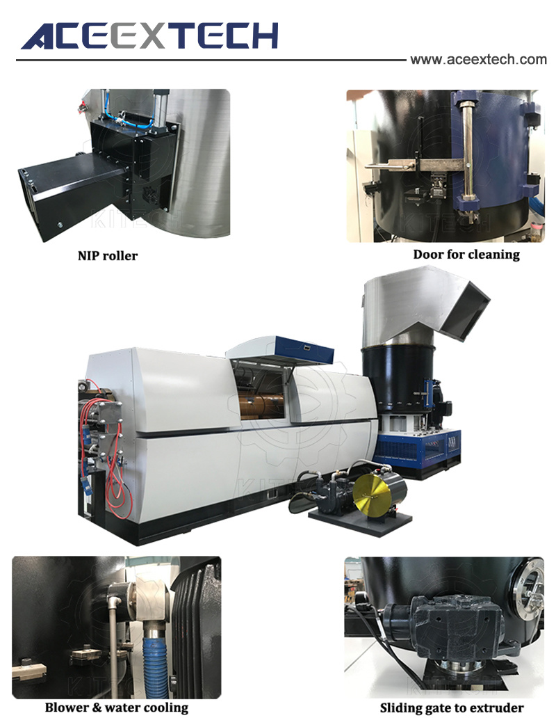 PP PE Film Two Extruder Granulation Line /Plastic Granulation Machines/Plastic Recycling Granulator