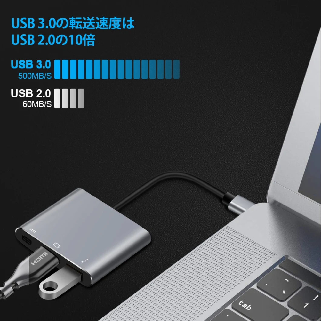 Multiple USB C to HDMI+USB3.0+Pd Hub with Pd 87W Fast Charging