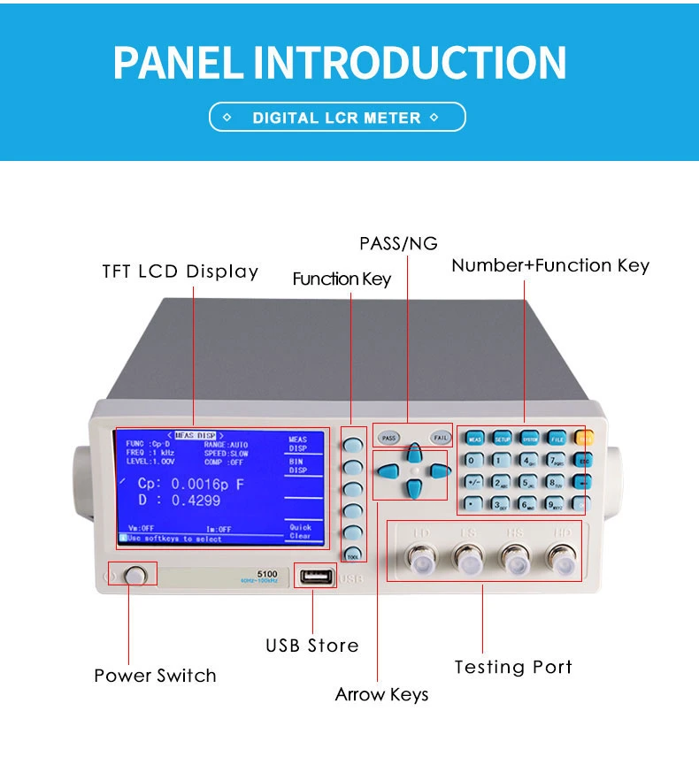 Lcr Meter Digital Bridge Measurement of Inductance Resistance Capacitance Inductance Tester