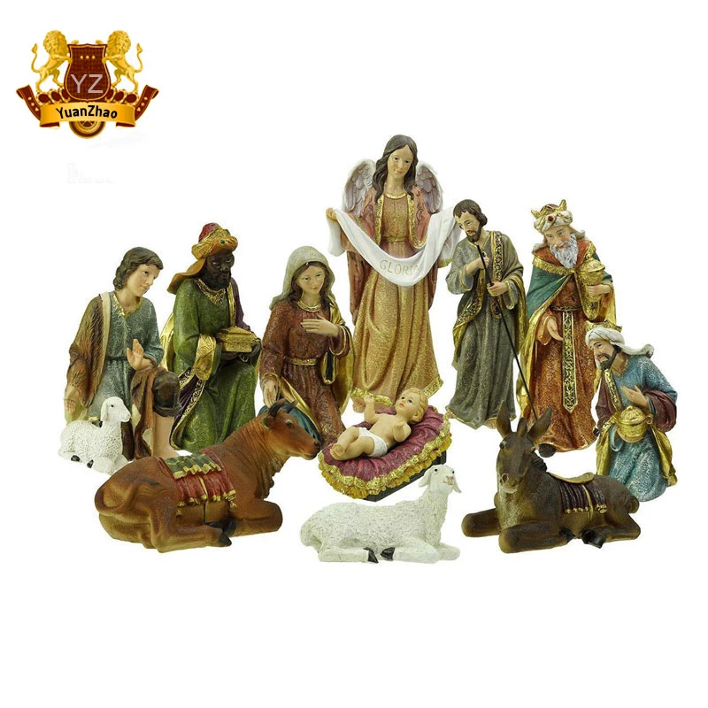 11-Pieces Holy Family and Three Kings Inspirational Religious Christmas Nativity Scene Set Statue