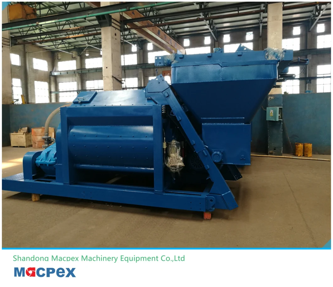 Vietnam Market 3000/2000 Twin Shaft Concrete Mixer with Automatic Grease System