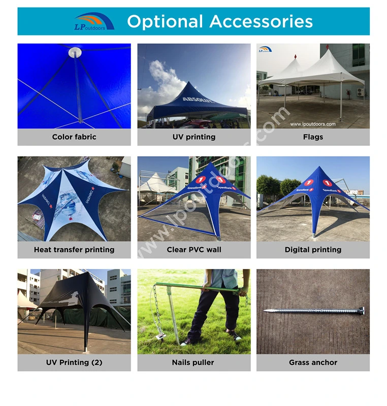 8X12m Outdoor Double Pole Star Shade Tent for Promotions