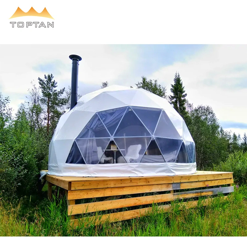 3-40m Customized Canopy PVC Dome Tent Geodesic Dome Glamping Tent