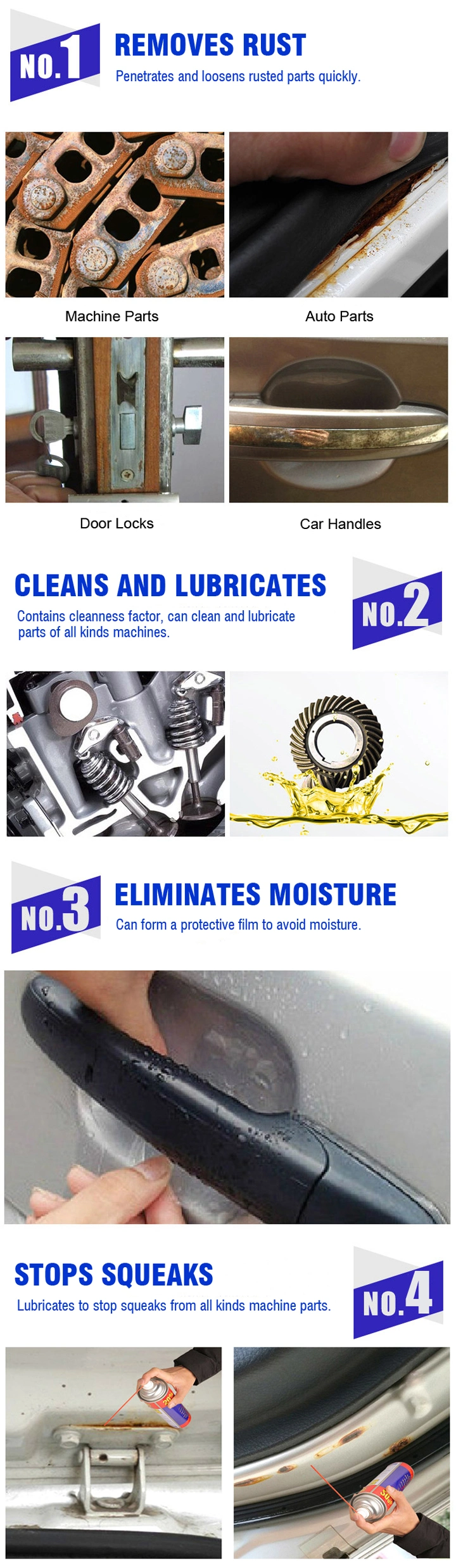 Manufacture Anti-Rust Lubricant Spray Rust Proof Oil Lubricant