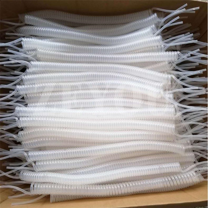Customized Solvent Resistant FEP PFA PTFE Plastic Spring Coil Flexible Pipe
