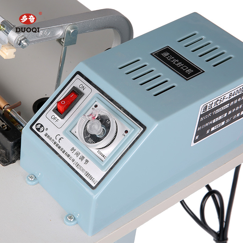 Duoqi SPF-B800 Semi-Auto Heat Film Sealing Machine Electric Foot Pedal Operated Passing Type Sealer