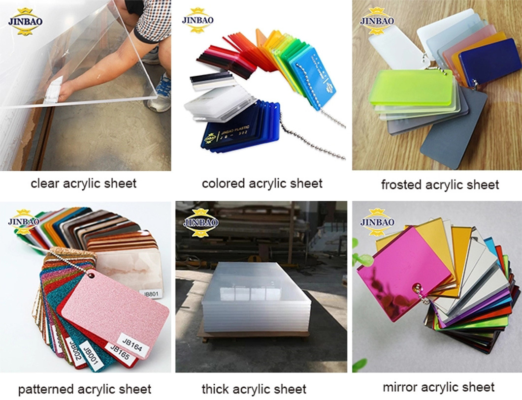 Jinbao 3 Form Decorative 2mm Coloured Plastic Iridescent Acrylic Sheet 10mm Thick Board