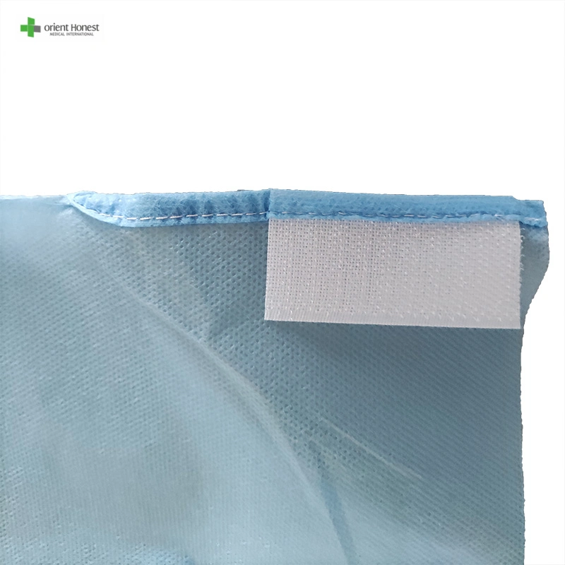 Sizes: M-XL Disposable Gowns Blue Color Gowns Non Woven Fabric Gowns