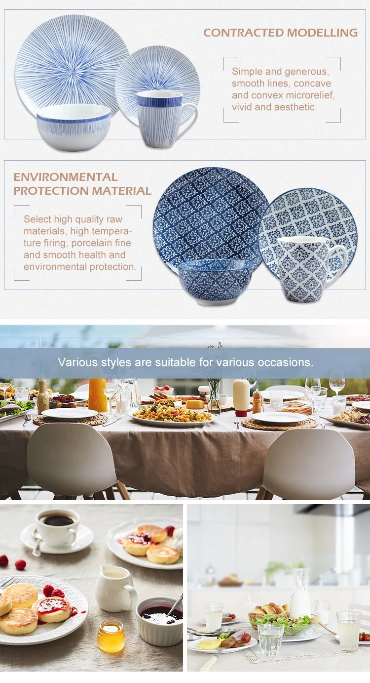 Luxury Pad Printing Dinnerware Set 2020 Canton Fair Italian Porcelain Dinner Set with Fine Price
