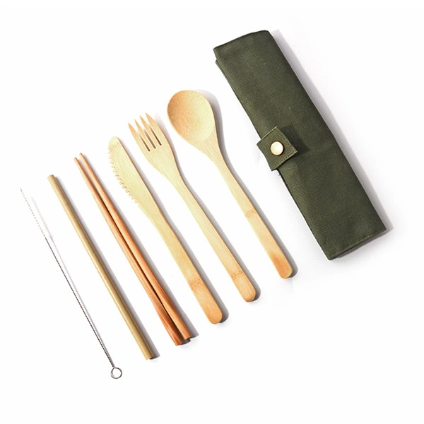 Family Travel or Home Use Eco Bamboo Cutlery Set