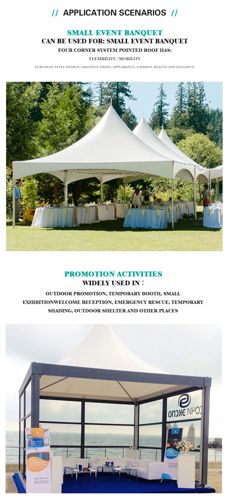 Easy Set up Yellow White Color Canopy Pagoda Tent