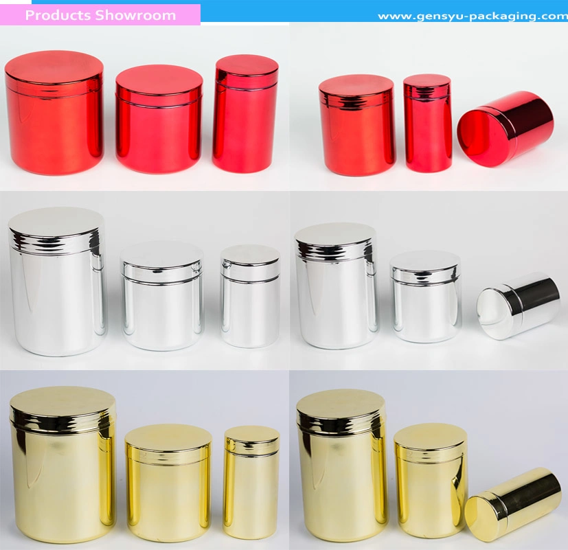 250ml Colorful Chrome Plastic Sport Nutrition Packaging Canister