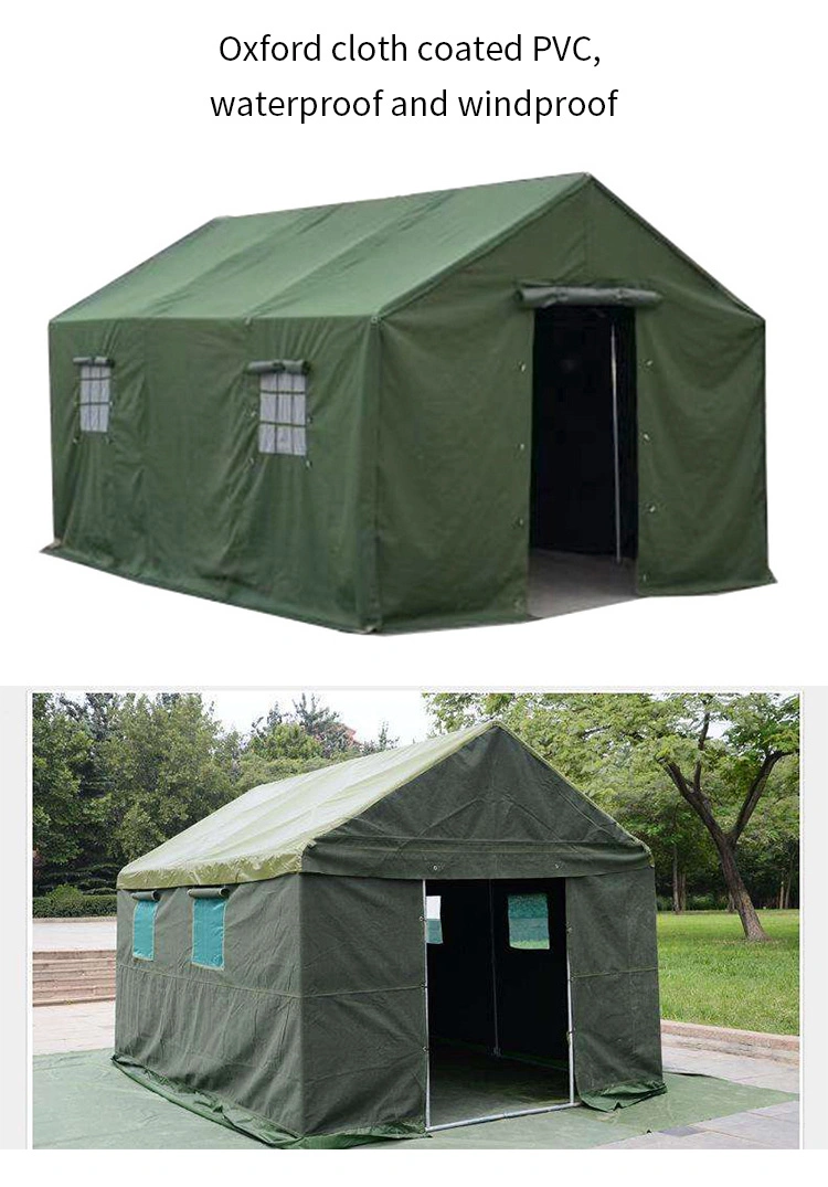 Wholesale Steel Frame Outdoor Winter Green Army Canvas Camping Military Tent