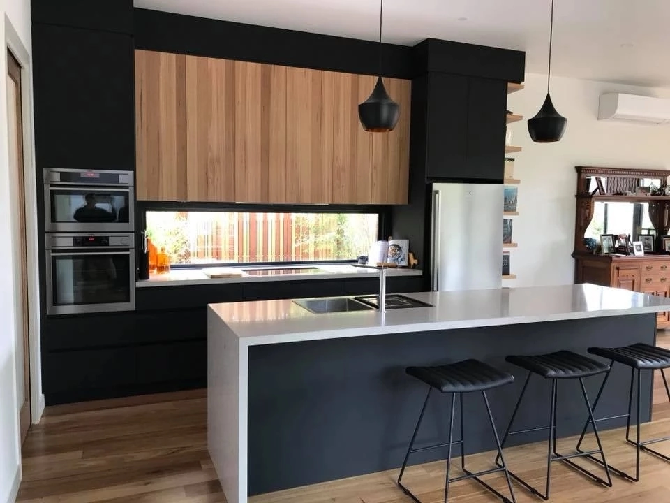 New Luxury Dark Grey Modern High Gloss Acrylic Designs Kitchen Cabinet Sets Made in China