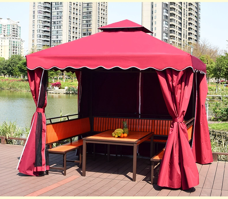 3X3m Movable Iron Garden Tent Outdoor Coffee Pavilion