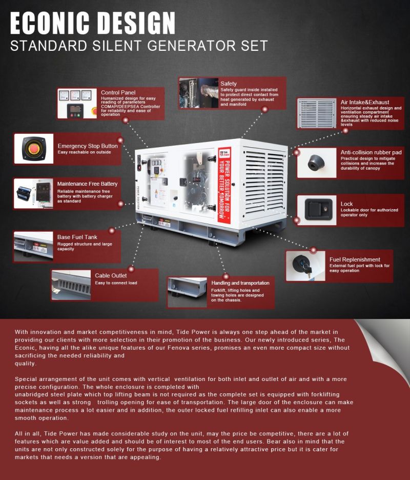 Silent Type Diesel Generator for Prime Use and Standby Use