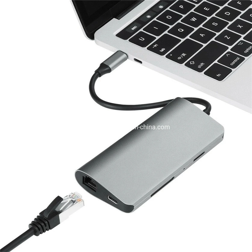7 in 1 Aluminium Alloy Multiport Thunderbolt 3 USB-C Hub for MacBook PRO