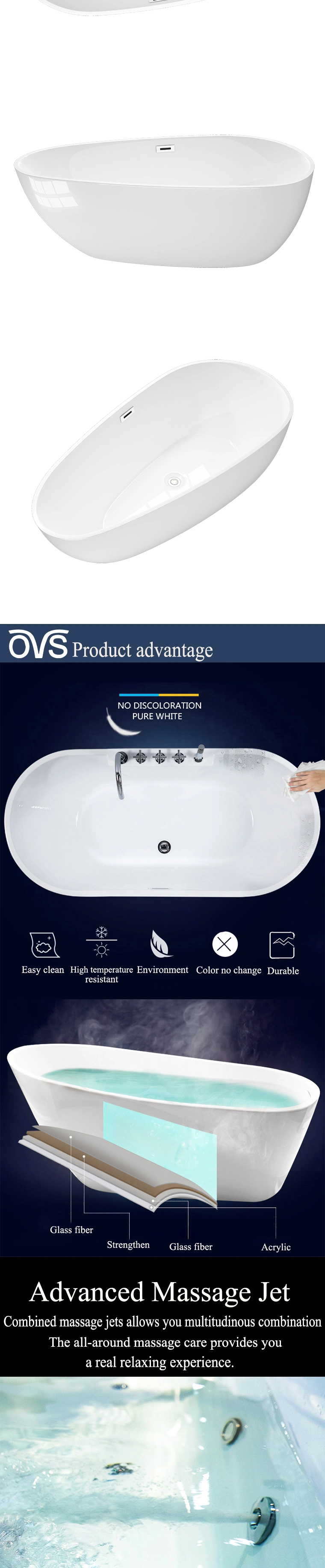 Acrylic Free Standing Bathtub Bath Manufacturer Bath (BJ6020)