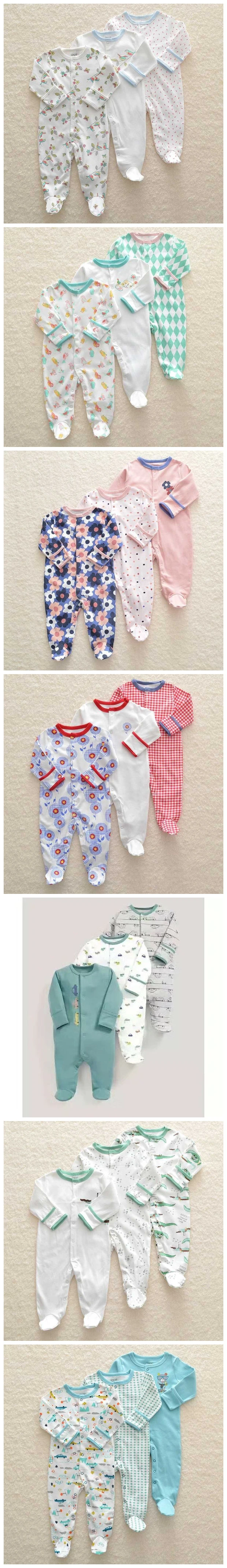 Infant Rompers Footie Rompers Kids Zipper Jumpsuit Baby Clothes Printed Organic Cotton Baby Clothes